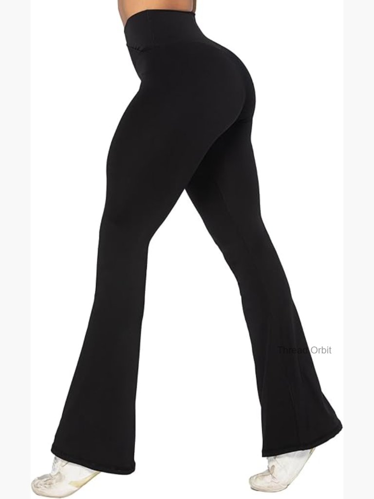 Flare Leggings High Waist Crossover Tummy Control No Front Seam Yoga Pants